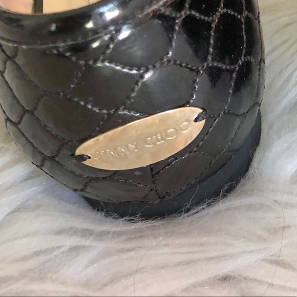 classic Jimmy Choo | Black Patent Quilted Ballet Flats - Picture 4 of 11